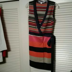 Diana von Fustenberg Stripe Wrap Dress size 2